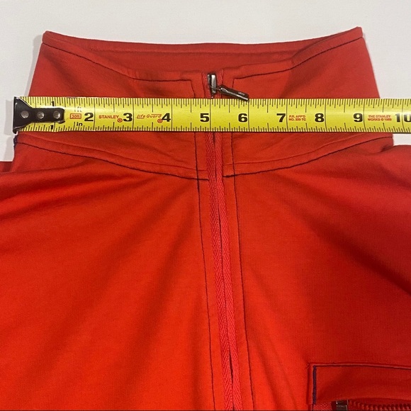 🎉2/$20 Nautica Mens Large Collared LongSleeve Zipper Polo Bright Red Golf Shirt - Picture 8 of 15